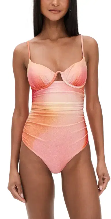 Simkhai Laine Ruched One Piece Golden Hour Sunset XS | Thumbnail 1 Simkhai Laine Ruched One Piece Golden Hour Sunset XS | Thumbnail 1