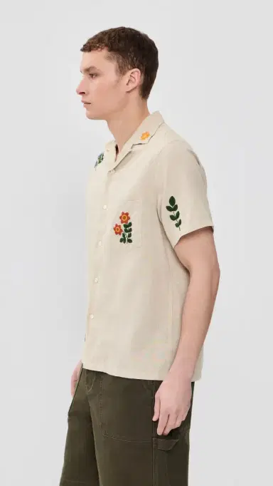 Portuguese Flannel pring Embroidery Camp Shirt Raw | Thumbnail 4 Portuguese Flannel pring Embroidery Camp Shirt Raw | Thumbnail 4