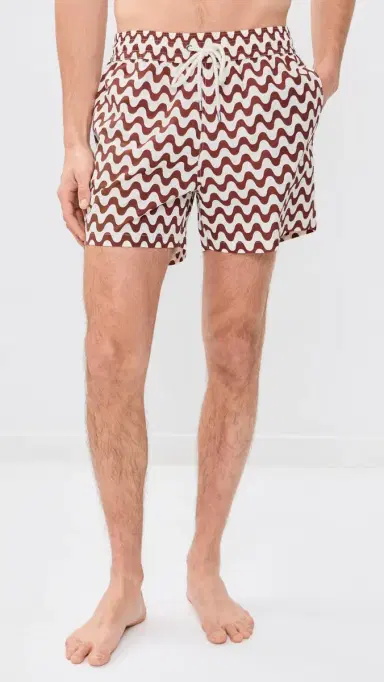 Frescobol Carioca Rio wim Shorts 4 Brown/Ecru | Thumbnail 2 Frescobol Carioca Rio wim Shorts 4 Brown/Ecru | Thumbnail 2