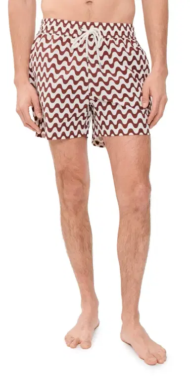Frescobol Carioca Rio wim Shorts 4 Brown/Ecru | Thumbnail 1 Frescobol Carioca Rio wim Shorts 4 Brown/Ecru | Thumbnail 1