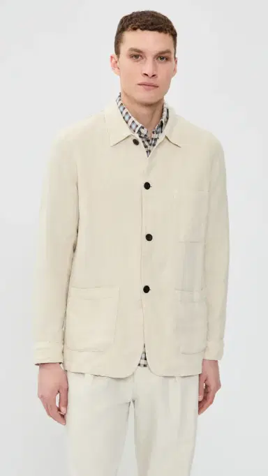 Portuguese Flannel abura inen Jacket Ecru | Thumbnail 2 Portuguese Flannel abura inen Jacket Ecru | Thumbnail 2