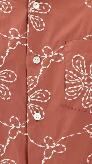 Portuguese Flannel Compota Camp Shirt Terracotta/White | Thumbnail 6 Portuguese Flannel Compota Camp Shirt Terracotta/White | Thumbnail 6