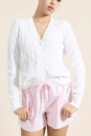 MINNIE ROSE Classic Cable Knit Cardigan | Thumbnail 2 MINNIE ROSE Classic Cable Knit Cardigan | Thumbnail 2