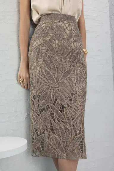 Brunello Cucinelli Opera Embroidered Pencil Skirt | Thumbnail 3 Brunello Cucinelli Opera Embroidered Pencil Skirt | Thumbnail 3