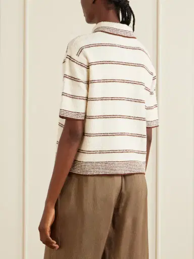 RÓHE Striped Organic Cotton-blend Terry Polo Shirt | Thumbnail 3 RÓHE Striped Organic Cotton-blend Terry Polo Shirt | Thumbnail 3