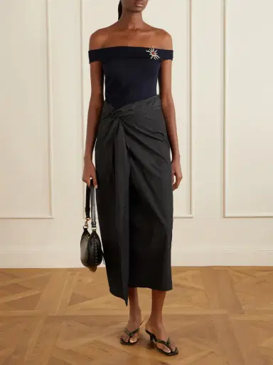 RÓHE Crinkled-satin Midi Skirt | Thumbnail 2 RÓHE Crinkled-satin Midi Skirt | Thumbnail 2