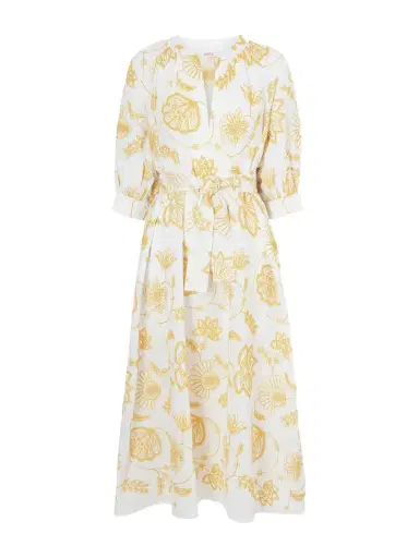 Eres Sari Anjana Belted Embroidered Cotton-blend Midi Dress | Thumbnail 1 Eres Sari Anjana Belted Embroidered Cotton-blend Midi Dress | Thumbnail 1