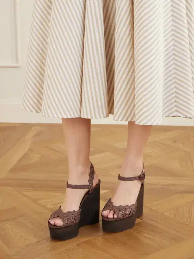 Aquazzura Bossa Nova 130 Crocheted Raffia Platform Sandals | Thumbnail 2 Aquazzura Bossa Nova 130 Crocheted Raffia Platform Sandals | Thumbnail 2