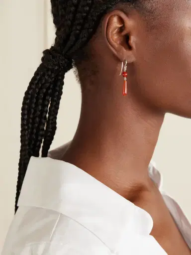 Sophie Buhai Tiny Isadore Silver And Carnelian Earrings | Thumbnail 2 Sophie Buhai Tiny Isadore Silver And Carnelian Earrings | Thumbnail 2