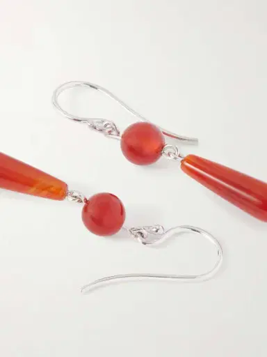 Sophie Buhai Tiny Isadore Silver And Carnelian Earrings | Thumbnail 3 Sophie Buhai Tiny Isadore Silver And Carnelian Earrings | Thumbnail 3