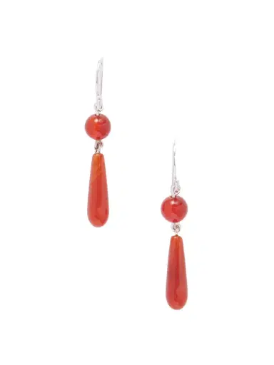 Sophie Buhai Tiny Isadore Silver And Carnelian Earrings | Thumbnail 1 Sophie Buhai Tiny Isadore Silver And Carnelian Earrings | Thumbnail 1