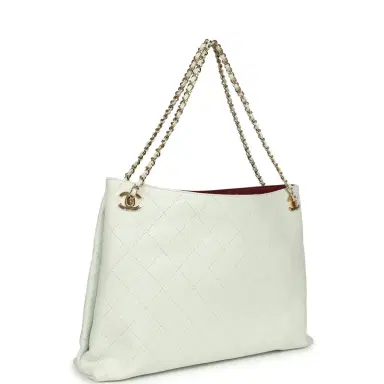 Chanel Chanel Large "Eyes on You" CC Shopping Bag Light Blue Lambskin Gold Hardware | Thumbnail 2 Chanel Chanel Large "Eyes on You" CC Shopping Bag Light Blue Lambskin Gold Hardware | Thumbnail 2