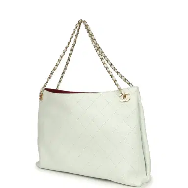 Chanel Chanel Large "Eyes on You" CC Shopping Bag Light Blue Lambskin Gold Hardware | Thumbnail 5 Chanel Chanel Large "Eyes on You" CC Shopping Bag Light Blue Lambskin Gold Hardware | Thumbnail 5