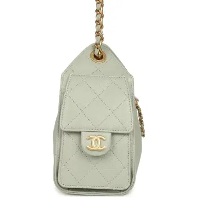 Chanel Chanel Mini 25 Hobo Bag Light Green Caviar Antique Gold Hardware | Thumbnail 3 Chanel Chanel Mini 25 Hobo Bag Light Green Caviar Antique Gold Hardware | Thumbnail 3