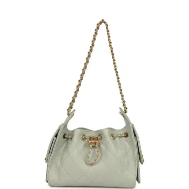 Chanel Chanel Mini 25 Hobo Bag Light Green Caviar Antique Gold Hardware | Thumbnail 7 Chanel Chanel Mini 25 Hobo Bag Light Green Caviar Antique Gold Hardware | Thumbnail 7