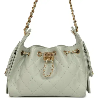 Chanel Chanel Mini 25 Hobo Bag Light Green Caviar Antique Gold Hardware | Thumbnail 1 Chanel Chanel Mini 25 Hobo Bag Light Green Caviar Antique Gold Hardware | Thumbnail 1