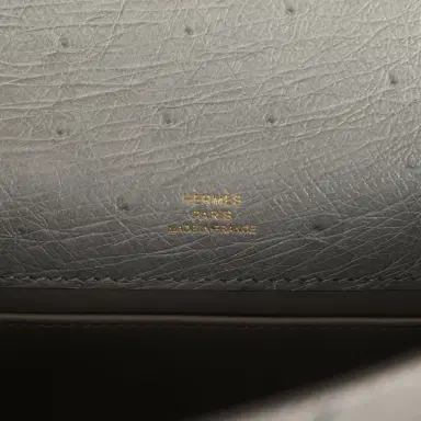 HERMÈS Hermes Kelly Pochette Gris Meyer Ostrich Gold Hardware | Thumbnail 8 HERMÈS Hermes Kelly Pochette Gris Meyer Ostrich Gold Hardware | Thumbnail 8