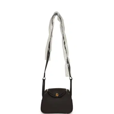 HERMÈS Hermes Mini Lindy II Bai Brun Clemence Gold Hardware | Thumbnail 6 HERMÈS Hermes Mini Lindy II Bai Brun Clemence Gold Hardware | Thumbnail 6