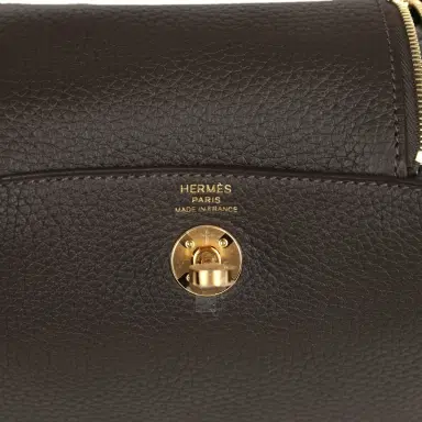 HERMÈS Hermes Mini Lindy II Bai Brun Clemence Gold Hardware | Thumbnail 7 HERMÈS Hermes Mini Lindy II Bai Brun Clemence Gold Hardware | Thumbnail 7