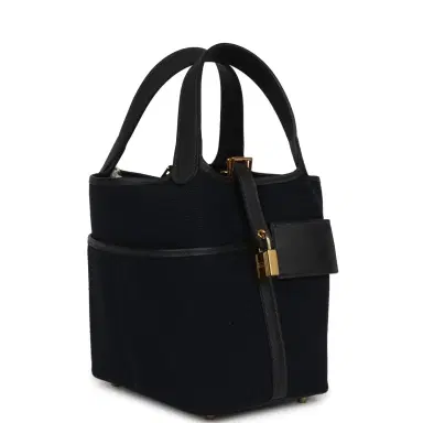 HERMÈS Hermes Picotin Cargo 18 Bleu Marine Swift and Toile Canvas Gold Hardware | Thumbnail 2 HERMÈS Hermes Picotin Cargo 18 Bleu Marine Swift and Toile Canvas Gold Hardware | Thumbnail 2