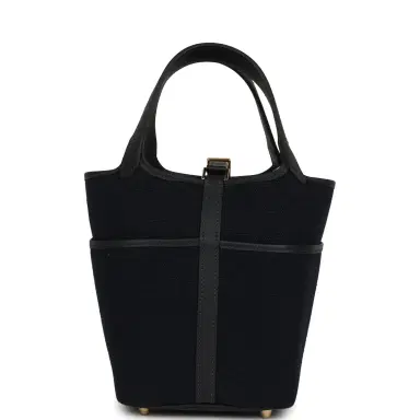 HERMÈS Hermes Picotin Cargo 18 Bleu Marine Swift and Toile Canvas Gold Hardware | Thumbnail 4 HERMÈS Hermes Picotin Cargo 18 Bleu Marine Swift and Toile Canvas Gold Hardware | Thumbnail 4