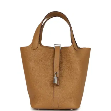 HERMÈS Hermes Picotin Lock 18 Biscuit Clemence Palladium Hardware | Thumbnail 1 HERMÈS Hermes Picotin Lock 18 Biscuit Clemence Palladium Hardware | Thumbnail 1