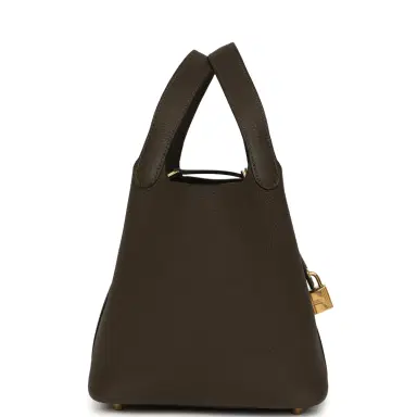 HERMÈS Hermes Picotin Lock 18 Vert Loden Clemence Gold Hardware | Thumbnail 3 HERMÈS Hermes Picotin Lock 18 Vert Loden Clemence Gold Hardware | Thumbnail 3