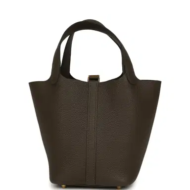 HERMÈS Hermes Picotin Lock 18 Vert Loden Clemence Gold Hardware | Thumbnail 4 HERMÈS Hermes Picotin Lock 18 Vert Loden Clemence Gold Hardware | Thumbnail 4
