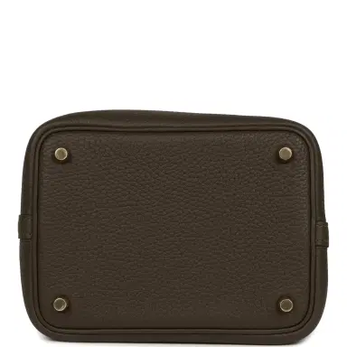 HERMÈS Hermes Picotin Lock 18 Vert Loden Clemence Gold Hardware | Thumbnail 6 HERMÈS Hermes Picotin Lock 18 Vert Loden Clemence Gold Hardware | Thumbnail 6