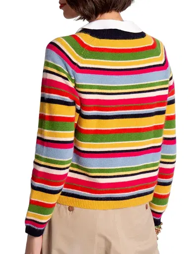 Frances Valentine Women's James Striped Cotton-Cashmere Sweater | Thumbnail 2 Frances Valentine Women's James Striped Cotton-Cashmere Sweater | Thumbnail 2