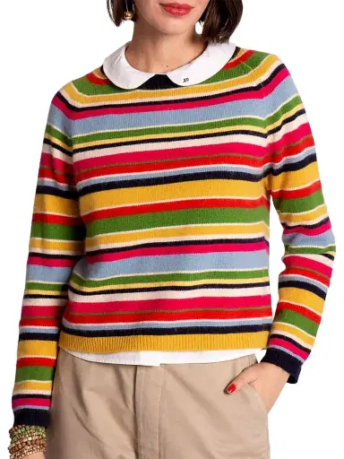 Frances Valentine Women's James Striped Cotton-Cashmere Sweater | Thumbnail 1 Frances Valentine Women's James Striped Cotton-Cashmere Sweater | Thumbnail 1