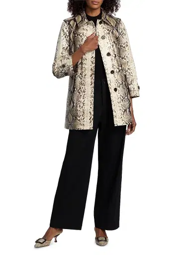 Burberry Women's Stonehaven Python-Print Belted Trench Coat | Thumbnail 2 Burberry Women's Stonehaven Python-Print Belted Trench Coat | Thumbnail 2