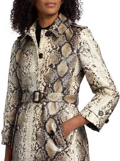 Burberry Women's Stonehaven Python-Print Belted Trench Coat | Thumbnail 6 Burberry Women's Stonehaven Python-Print Belted Trench Coat | Thumbnail 6