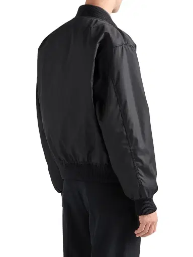 Prada Men's Re-Nylon Bomber Jacket - Black | Thumbnail 4 Prada Men's Re-Nylon Bomber Jacket - Black | Thumbnail 4