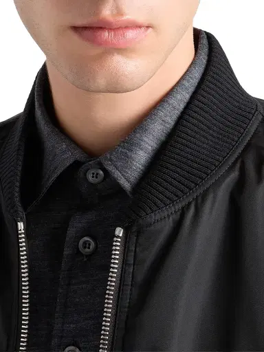 Prada Men's Re-Nylon Bomber Jacket - Black | Thumbnail 5 Prada Men's Re-Nylon Bomber Jacket - Black | Thumbnail 5