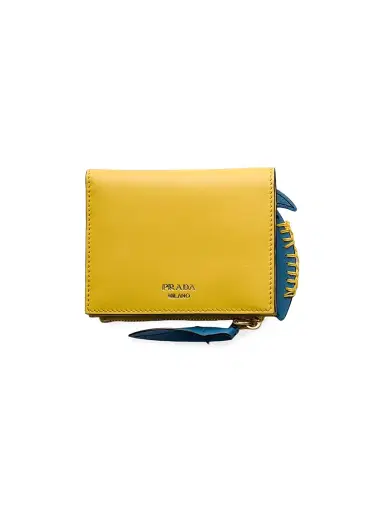 Prada Women's Leather Wallet - Yellow Blue | Thumbnail 1 Prada Women's Leather Wallet - Yellow Blue | Thumbnail 1