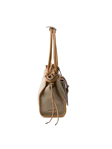 Prada Women's Bonnie Linen and Leather Tote Bag - Beige Khaki | Thumbnail 6 Prada Women's Bonnie Linen and Leather Tote Bag - Beige Khaki | Thumbnail 6