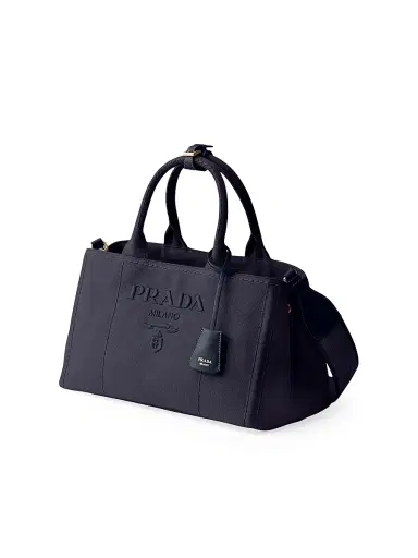 Prada Women's Jardinière Cotton Canvas Tote Bag - Blue | Thumbnail 2 Prada Women's Jardinière Cotton Canvas Tote Bag - Blue | Thumbnail 2