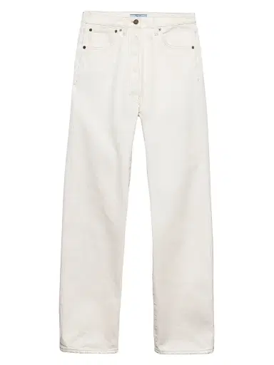 Prada Women's Old Denim Five-Pocket Jeans - White | Thumbnail 1 Prada Women's Old Denim Five-Pocket Jeans - White | Thumbnail 1