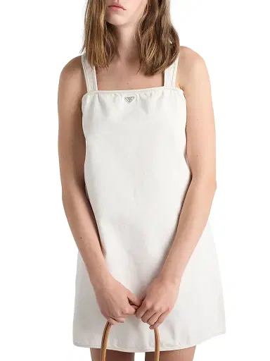 Prada Women's Old Denim Mini-Dress - White | Thumbnail 2 Prada Women's Old Denim Mini-Dress - White | Thumbnail 2