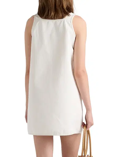 Prada Women's Old Denim Mini-Dress - White | Thumbnail 3 Prada Women's Old Denim Mini-Dress - White | Thumbnail 3
