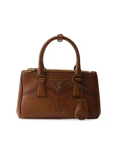 Prada Women's Galleria Mini Leather Top Handle Bag - Brown | Thumbnail 1 Prada Women's Galleria Mini Leather Top Handle Bag - Brown | Thumbnail 1