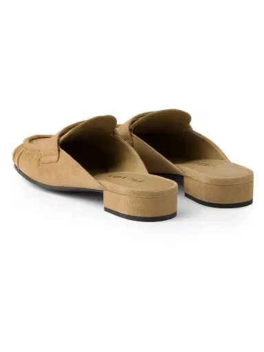 Prada Women's Suede Mules - Beige Khaki | Thumbnail 3 Prada Women's Suede Mules - Beige Khaki | Thumbnail 3