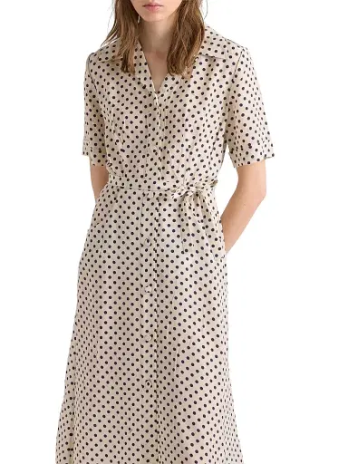 Prada Women's Polka-Dot Print Marocain Shirt Dress | Thumbnail 4 Prada Women's Polka-Dot Print Marocain Shirt Dress | Thumbnail 4