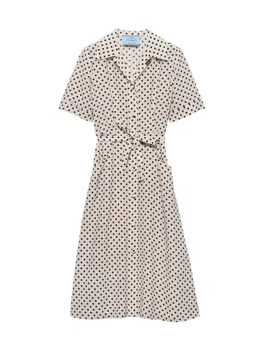 Prada Women's Polka-Dot Print Marocain Shirt Dress | Thumbnail 1 Prada Women's Polka-Dot Print Marocain Shirt Dress | Thumbnail 1