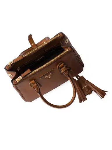 Prada Women's Galleria Mini Top Handle Leather Bag - Brown | Thumbnail 6 Prada Women's Galleria Mini Top Handle Leather Bag - Brown | Thumbnail 6