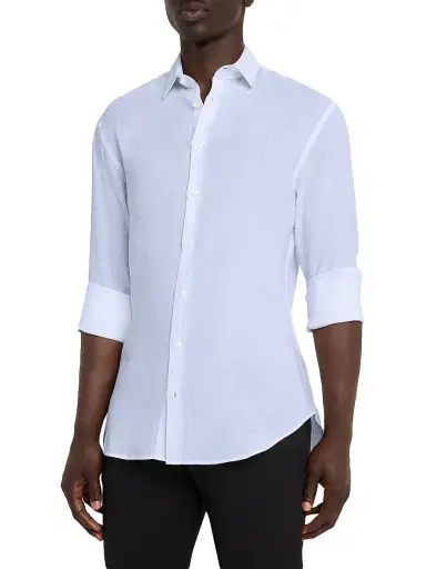 Giorgio Armani Men's Linen Button-Front Sport Shirt | Thumbnail 2 Giorgio Armani Men's Linen Button-Front Sport Shirt | Thumbnail 2