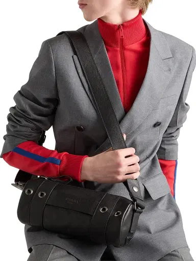Prada Men's Leather Shoulder Bag - Black | Thumbnail 2 Prada Men's Leather Shoulder Bag - Black | Thumbnail 2