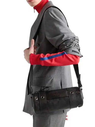 Prada Men's Leather Shoulder Bag - Black | Thumbnail 3 Prada Men's Leather Shoulder Bag - Black | Thumbnail 3