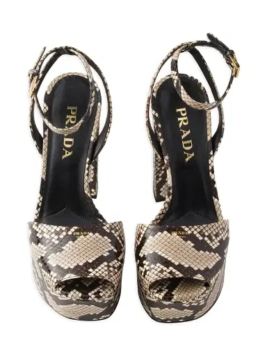 Prada Women's Python-Print Ayers Leather Platform Sandals - Beige Khaki - Size 11 | Thumbnail 2 Prada Women's Python-Print Ayers Leather Platform Sandals - Beige Khaki - Size 11 | Thumbnail 2